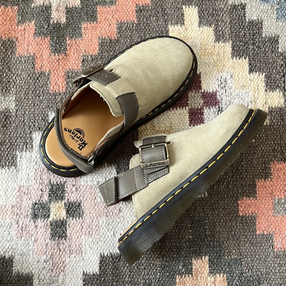 Dr Marten Jorge II Size 7 slingback mules clogs docs suede